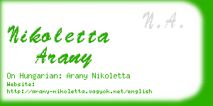 nikoletta arany business card